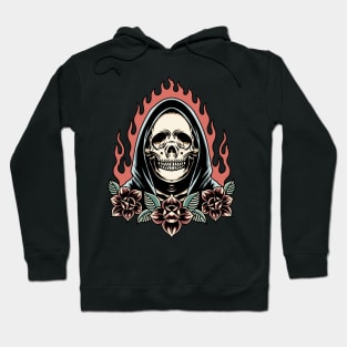 burning grim and roses Hoodie